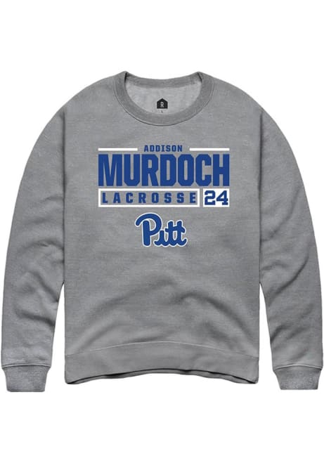 Addison Murdoch Rally Mens Graphite Pitt Panthers NIL Stacked Box Crew Sweatshirt