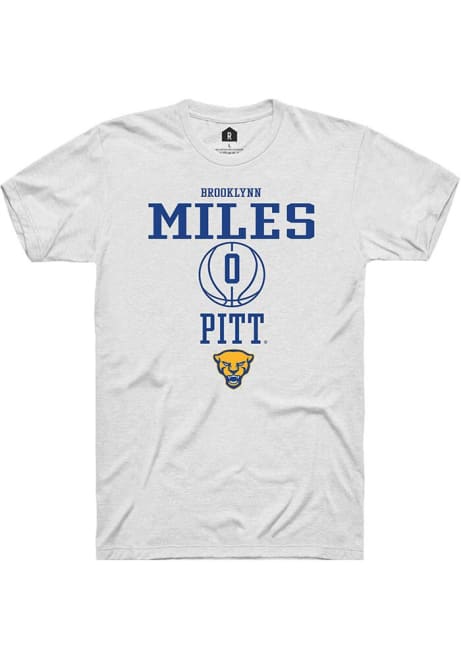 Brooklynn Miles White Pitt Panthers NIL Sport Icon Short Sleeve T Shirt