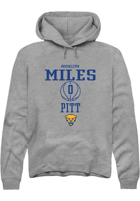 Brooklynn Miles Rally Mens Graphite Pitt Panthers NIL Sport Icon Hooded Sweatshirt