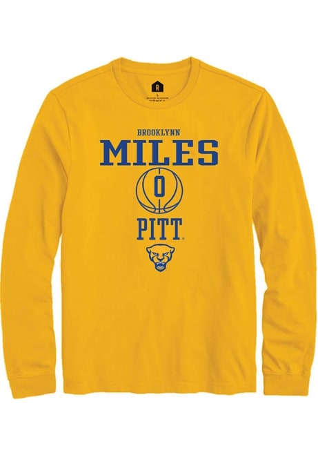 Brooklynn Miles Rally Mens Gold Pitt Panthers NIL Sport Icon Tee