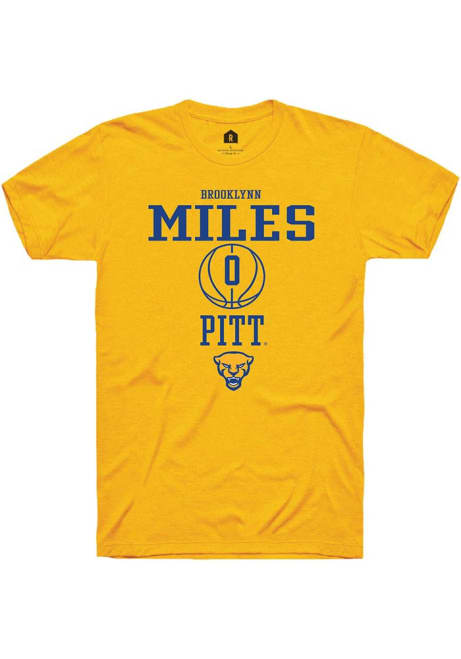 Brooklynn Miles Gold Pitt Panthers NIL Sport Icon Short Sleeve T Shirt