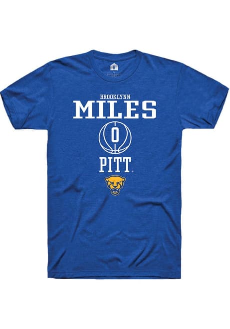 Brooklynn Miles Blue Pitt Panthers NIL Sport Icon Short Sleeve T Shirt