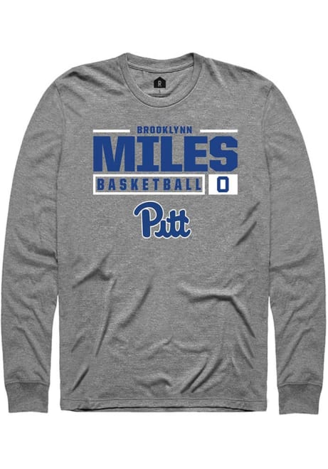 Brooklynn Miles Rally Mens Graphite Pitt Panthers NIL Stacked Box Tee