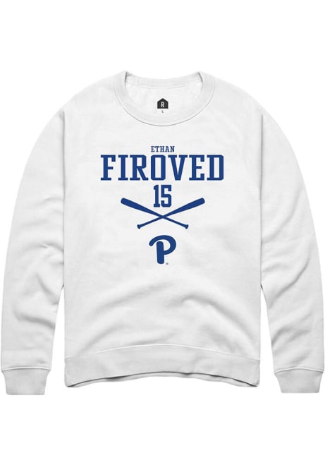 Ethan Firoved Rally Mens White Pitt Panthers NIL Sport Icon Crew Sweatshirt