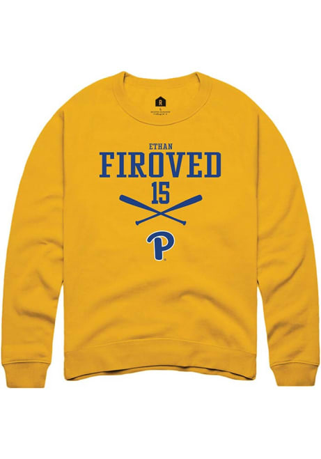 Ethan Firoved Rally Mens Gold Pitt Panthers NIL Sport Icon Crew Sweatshirt