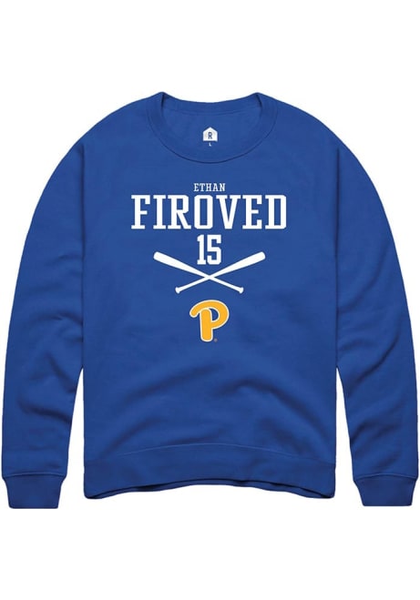 Ethan Firoved Rally Mens Blue Pitt Panthers NIL Sport Icon Crew Sweatshirt