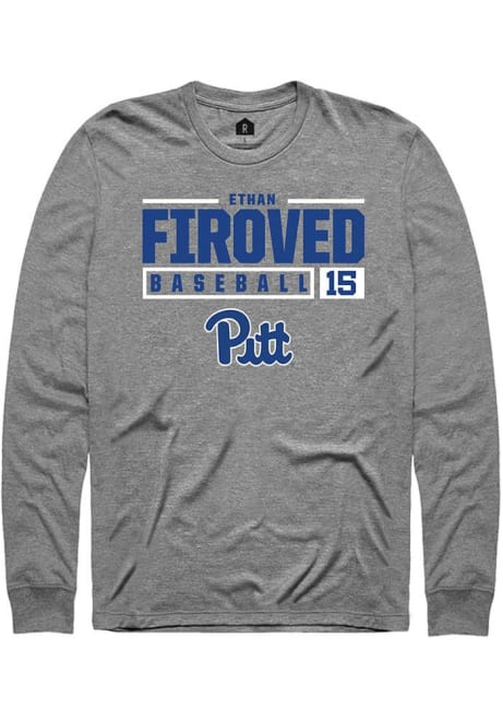 Ethan Firoved Rally Mens Graphite Pitt Panthers NIL Stacked Box Tee