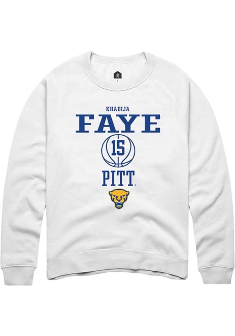 khadija faye Rally Mens White Pitt Panthers NIL Sport Icon Crew Sweatshirt