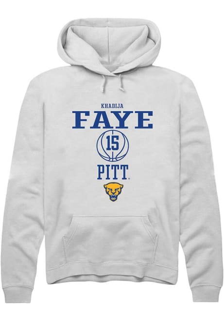 khadija faye Rally Mens White Pitt Panthers NIL Sport Icon Hooded Sweatshirt