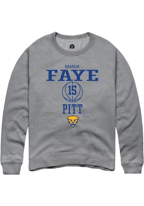 khadija faye Rally Mens Graphite Pitt Panthers NIL Sport Icon Crew Sweatshirt