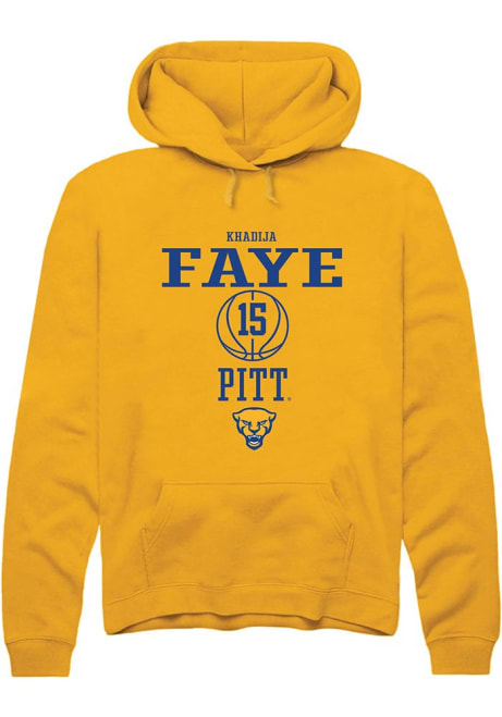 khadija faye Rally Mens Gold Pitt Panthers NIL Sport Icon Hooded Sweatshirt