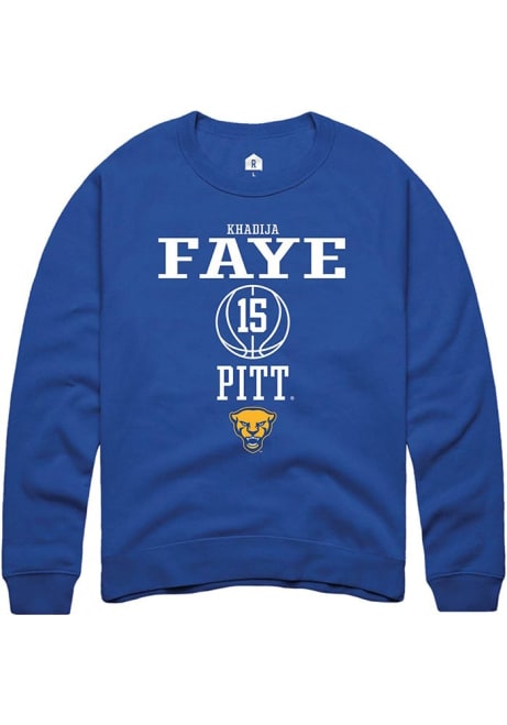 khadija faye Rally Mens Blue Pitt Panthers NIL Sport Icon Crew Sweatshirt