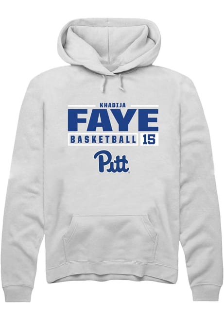 khadija faye Rally Mens White Pitt Panthers NIL Stacked Box Hooded Sweatshirt