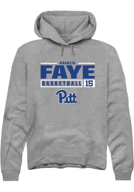 khadija faye Rally Mens Graphite Pitt Panthers NIL Stacked Box Hooded Sweatshirt