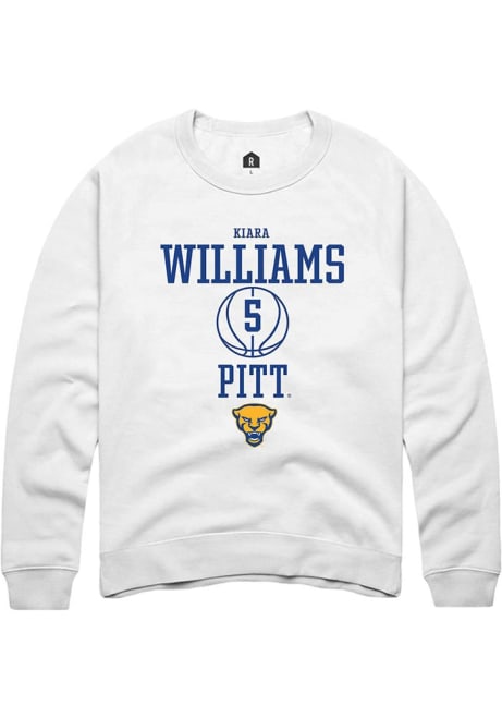 Kiara Williams Rally Mens White Pitt Panthers NIL Sport Icon Crew Sweatshirt