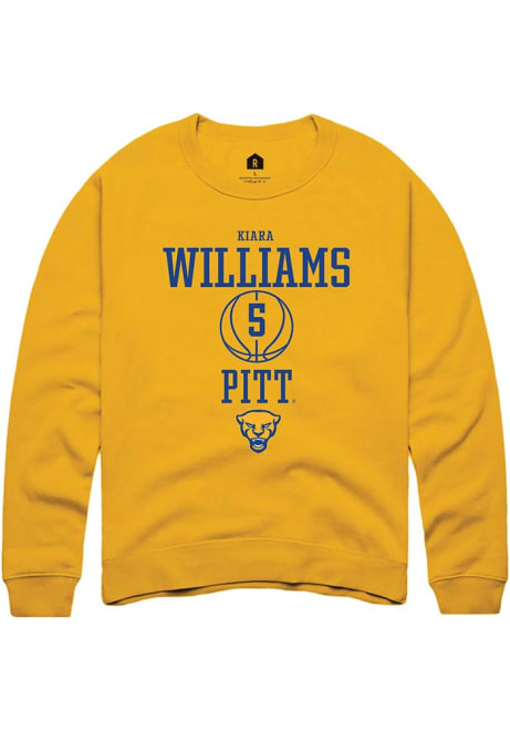 Kiara Williams Rally Mens Gold Pitt Panthers NIL Sport Icon Crew Sweatshirt