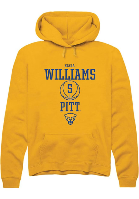 Kiara Williams Rally Mens Gold Pitt Panthers NIL Sport Icon Hooded Sweatshirt