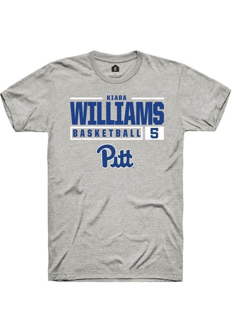 Kiara Williams Ash Pitt Panthers NIL Stacked Box Short Sleeve T Shirt