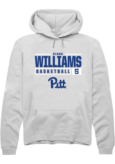 Kiara Williams Rally Mens White Pitt Panthers NIL Stacked Box Hooded Sweatshirt