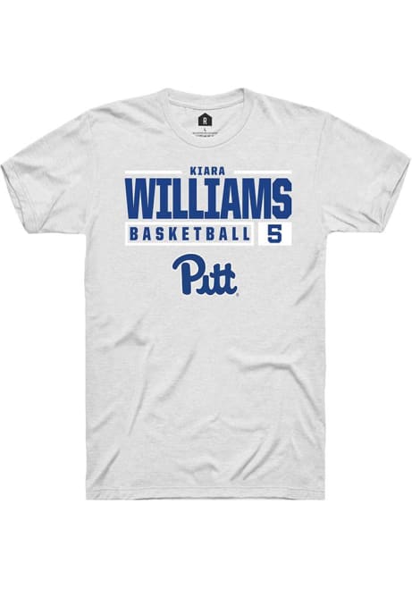 Kiara Williams White Pitt Panthers NIL Stacked Box Short Sleeve T Shirt