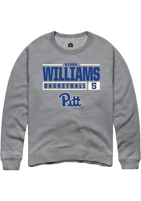 Kiara Williams Rally Mens Graphite Pitt Panthers NIL Stacked Box Crew Sweatshirt