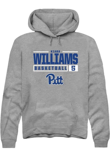 Kiara Williams Rally Mens Graphite Pitt Panthers NIL Stacked Box Hooded Sweatshirt