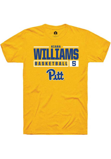 Kiara Williams Gold Pitt Panthers NIL Stacked Box Short Sleeve T Shirt