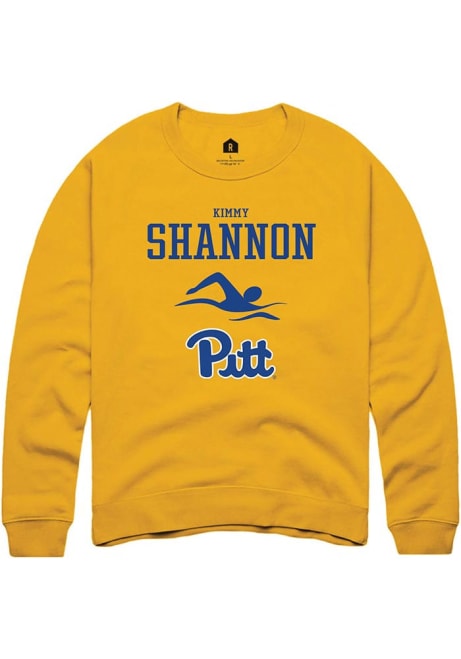 Kimmy Shannon Rally Mens Gold Pitt Panthers NIL Sport Icon Crew Sweatshirt