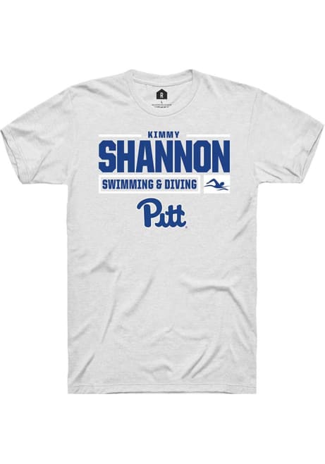 Kimmy Shannon White Pitt Panthers NIL Stacked Box Short Sleeve T Shirt