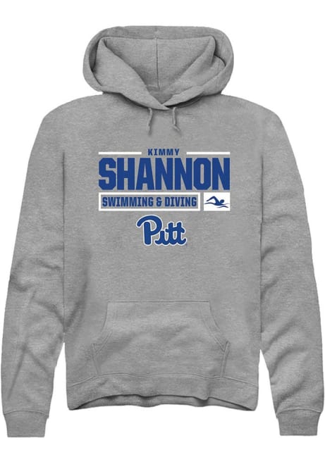 Kimmy Shannon Rally Mens Graphite Pitt Panthers NIL Stacked Box Hooded Sweatshirt