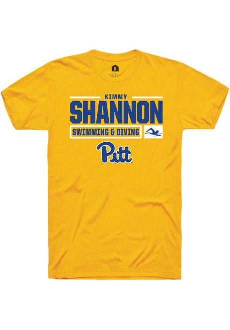 Kimmy Shannon Gold Pitt Panthers NIL Stacked Box Short Sleeve T Shirt