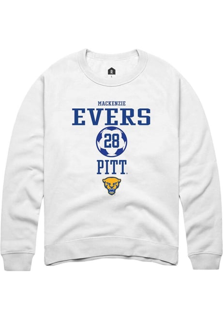 Mackenzie Evers Rally Mens White Pitt Panthers NIL Sport Icon Crew Sweatshirt