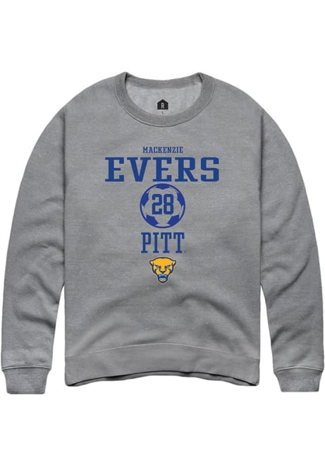 Mackenzie Evers Rally Mens Graphite Pitt Panthers NIL Sport Icon Crew Sweatshirt