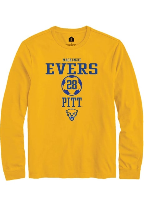 Mackenzie Evers Rally Mens Gold Pitt Panthers NIL Sport Icon Tee