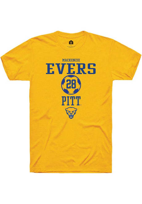 Mackenzie Evers Gold Pitt Panthers NIL Sport Icon Short Sleeve T Shirt