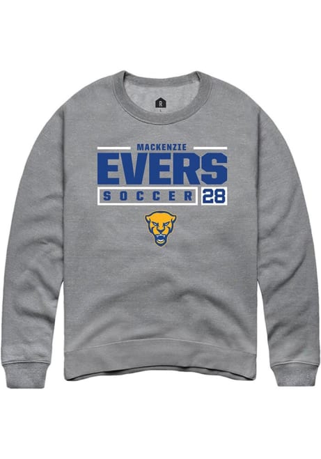 Mackenzie Evers Rally Mens Graphite Pitt Panthers NIL Stacked Box Crew Sweatshirt