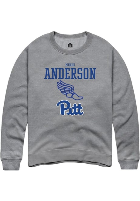 Mikhi Anderson Rally Mens Graphite Pitt Panthers NIL Sport Icon Crew Sweatshirt