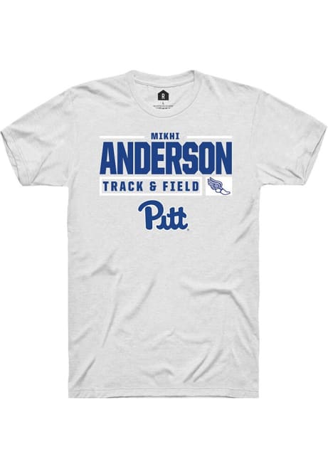 Mikhi Anderson White Pitt Panthers NIL Stacked Box Short Sleeve T Shirt