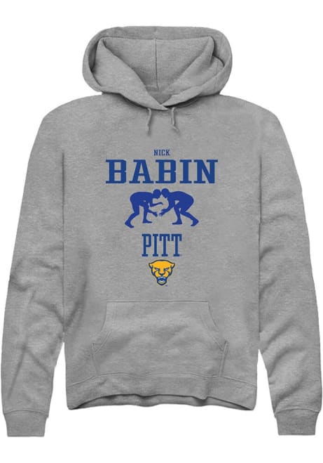 Nick Babin Rally Mens Graphite Pitt Panthers NIL Sport Icon Hooded Sweatshirt