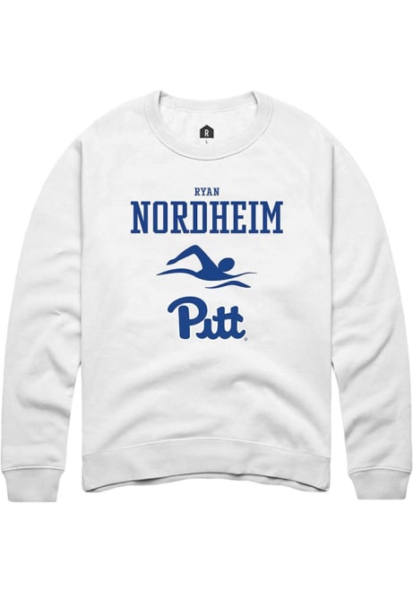 Ryan Nordheim Rally Mens White Pitt Panthers NIL Sport Icon Crew Sweatshirt