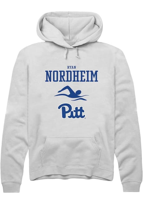 Ryan Nordheim Rally Mens White Pitt Panthers NIL Sport Icon Hooded Sweatshirt