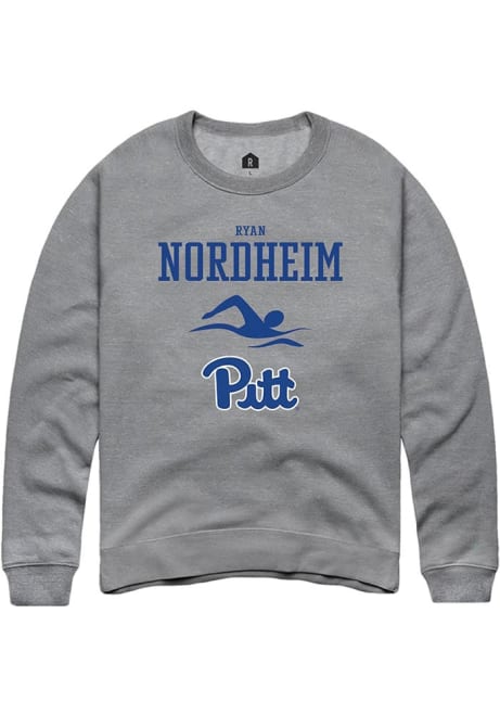 Ryan Nordheim Rally Mens Graphite Pitt Panthers NIL Sport Icon Crew Sweatshirt