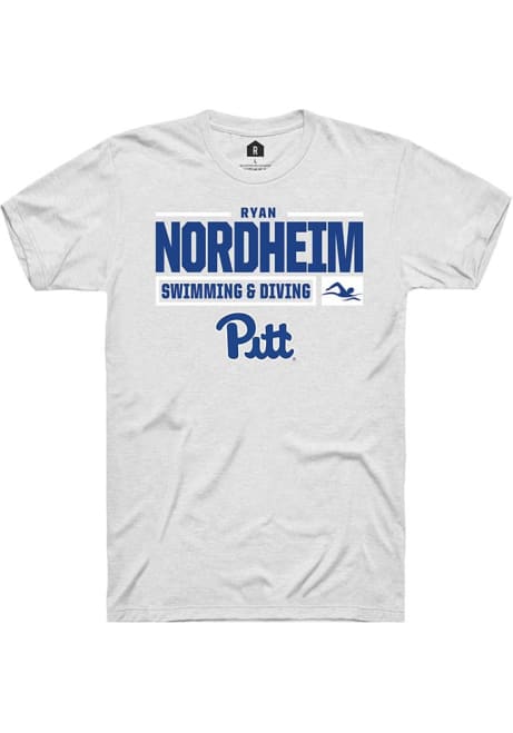 Ryan Nordheim White Pitt Panthers NIL Stacked Box Short Sleeve T Shirt