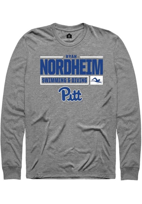 Ryan Nordheim Rally Mens Graphite Pitt Panthers NIL Stacked Box Tee