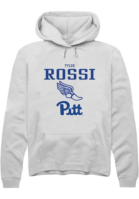 Tyler Rossi Rally Mens White Pitt Panthers NIL Sport Icon Hooded Sweatshirt