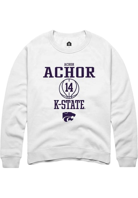 Achor Achor Rally Mens White K-State Wildcats NIL Sport Icon Crew Sweatshirt