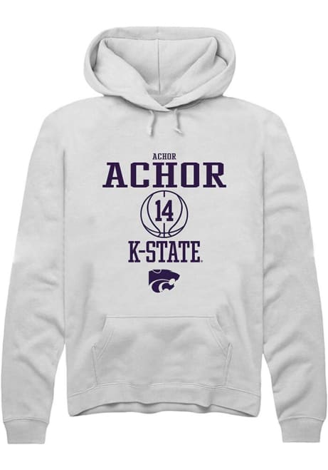 Achor Achor Rally Mens White K-State Wildcats NIL Sport Icon Hooded Sweatshirt