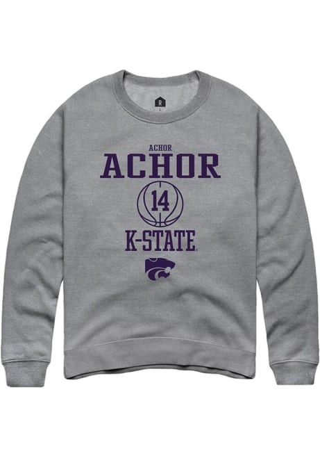 Achor Achor Rally Mens Graphite K-State Wildcats NIL Sport Icon Crew Sweatshirt