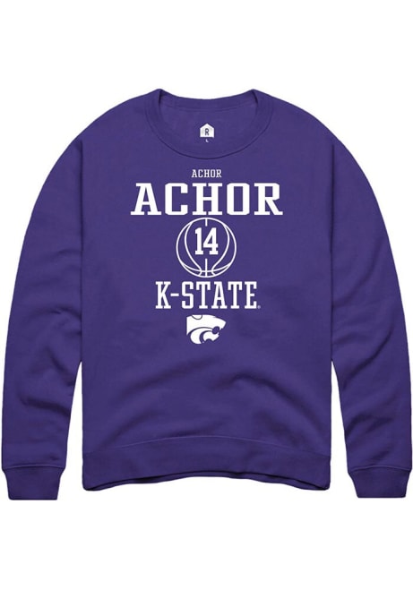 Achor Achor Rally Mens Purple K-State Wildcats NIL Sport Icon Crew Sweatshirt