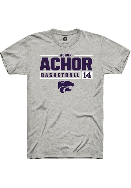 Achor Achor Ash K-State Wildcats NIL Stacked Box Short Sleeve T Shirt